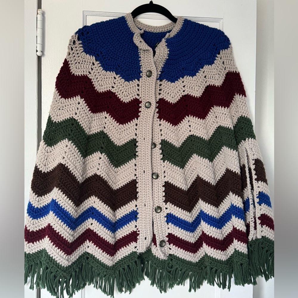 Handmade Knit Poncho Sz S-XL